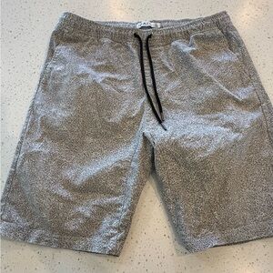 34 Mens The Rail Cotton Casual Shorts Gray White Elastic Waist Pockets Summer Sp